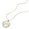 Merrit Classic Mother-of-Pearl guldfärgat rostfritt stål hänge halsband
