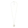 Merrit Classic Mother-of-Pearl guldfärgat rostfritt stål hänge halsband