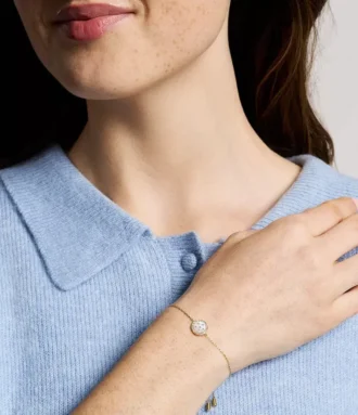 Merrit Classic Mother-of-Pearl guldtonat armband i rostfritt stål