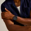 Nate Chronograph svart läderklocka Nate Chronograph svart läderklocka