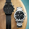 Nate Chronograph svart läderklocka Nate Chronograph svart läderklocka