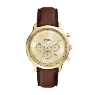 Neutra Chronograph brun läderklocka