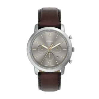 Neutra Chronograph brun läderklocka