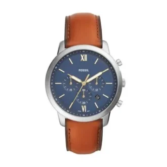 Neutra Chronograph brun läderklocka