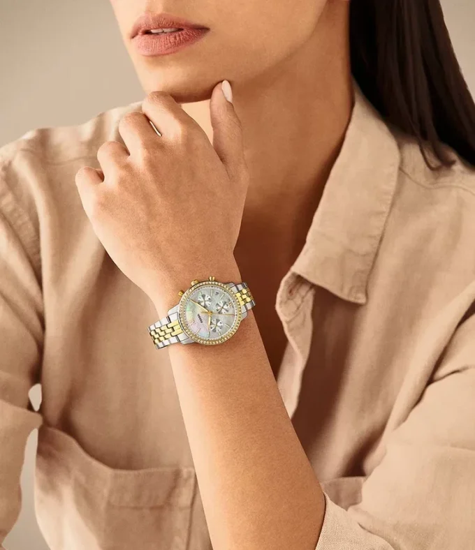 Neutra Chronograph tvåfärgad rostfri stålklocka Neutra Chronograph tvåfärgad rostfri stålklocka