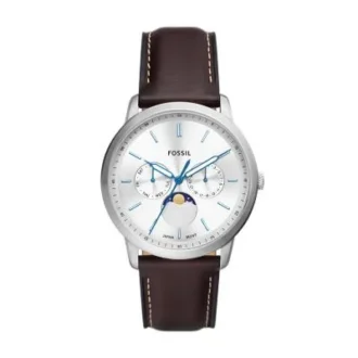 Neutra Moonphase multifunktionsklocka i brunt läder