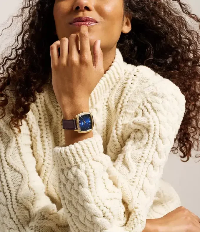Nick Jonas x Fossil Machine Luxe Blue Vignette trevisare brun krokodilläderklocka Nick Jonas x Fossil Machine Luxe Blue Vignette trevisare brun krokodilläderklocka