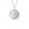 Pisces Sutton Zodiac guldfärgat rostfritt stål halsband med grönt pärlemorhänge Pisces Sutton Zodiac guldfärgat rostfritt stål halsband med grönt pärlemorhänge