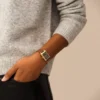 Raquel trevisare med datum, medelbrunt läderarmband Raquel trevisare med datum, medelbrunt läderarmband