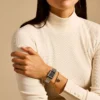 Raquel trevisare med datum, tvåfärgad rostfri klocka och armbandsset Raquel trevisare med datum, tvåfärgad rostfri klocka och armbandsset