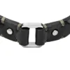 Robust armband i rostfritt stål och svart läderrem