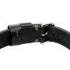 Robust armband i rostfritt stål och svart läderrem