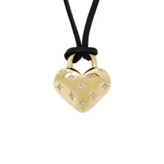 Sadie All My Love guldfärgat halsband med hjärtformad hänge i rostfritt stål