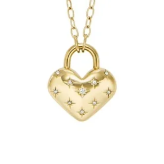 Sadie All My Love guldfärgat halsband med hjärtformad hänge i rostfritt stål