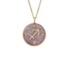 Sagittarius Sutton Zodiac guldfärgat rostfritt stål lila ametist hänge halsband Sagittarius Sutton Zodiac guldfärgat rostfritt stål lila ametist hänge halsband
