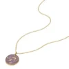 Sagittarius Sutton Zodiac guldfärgat rostfritt stål lila ametist hänge halsband Sagittarius Sutton Zodiac guldfärgat rostfritt stål lila ametist hänge halsband