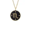 Scorpio Sutton Zodiac guldfärgat rostfritt stål svart sandsten hänge halsband Scorpio Sutton Zodiac guldfärgat rostfritt stål svart sandsten hänge halsband