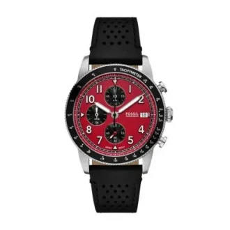 Sport Tourer Chronograph svart läderklocka