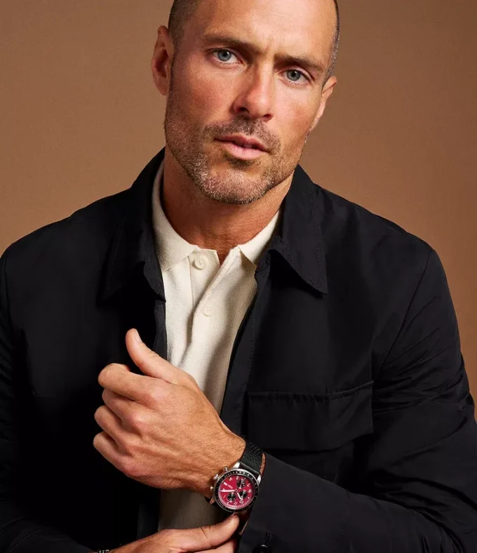 Sport Tourer Chronograph svart läderklocka Sport Tourer Chronograph svart läderklocka