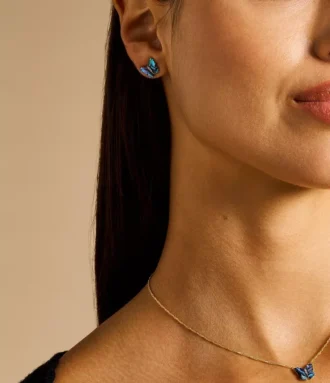 Sutton Butterfly Wings Multicolor Abalone Stud Earrings