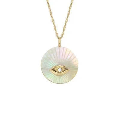 Sutton Evil Eye guldfärgat hänge i rostfritt stål Sutton Evil Eye guldfärgat hänge i rostfritt stål