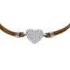 Sutton Glitz hjärtformigt armband i brunt läder Sutton Glitz hjärtformigt armband i brunt läder