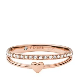 Sutton Hearts To You ring i roséguldfärgat rostfritt stål