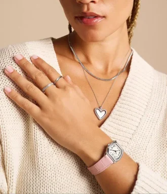 Sutton Legacy Heart Halsband med roterande hänge i rostfritt stål
