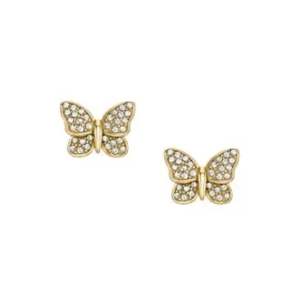 Sutton Pavé Butterfly guldfärgade örhängen i rostfritt stål Sutton Pavé Butterfly guldfärgade örhängen i rostfritt stål