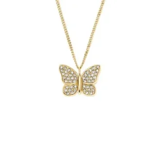 Sutton Pavé Butterfly guldfärgat rostfritt stål hänge halsband Sutton Pavé Butterfly guldfärgat rostfritt stål hänge halsband