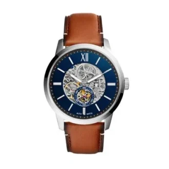 Townsman 48 mm automatisk ljusbrun läderklocka