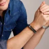Townsman Beads Brunt läderarmband med flera strängar