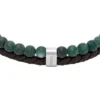 Townsman Beads Brunt läderarmband med flera strängar