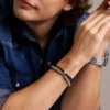 Townsman Beads svart läderarmband med flera strängar