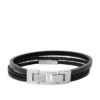 Townsman svart flertrådigt läderarmband