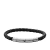 Townsman Vintage Casual brunt flätat läderarmband