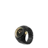 Watch Ring Tvåvisare Pavé Svart rostfritt stålklocka Watch Ring Tvåvisare Pavé Svart rostfritt stålklocka