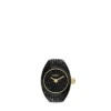 Watch Ring Tvåvisare Pavé Svart rostfritt stålklocka Watch Ring Tvåvisare Pavé Svart rostfritt stålklocka