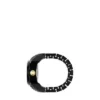 Watch Ring Tvåvisare Pavé Svart rostfritt stålklocka Watch Ring Tvåvisare Pavé Svart rostfritt stålklocka
