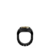 Watch Ring Tvåvisare Pavé Svart rostfritt stålklocka Watch Ring Tvåvisare Pavé Svart rostfritt stålklocka